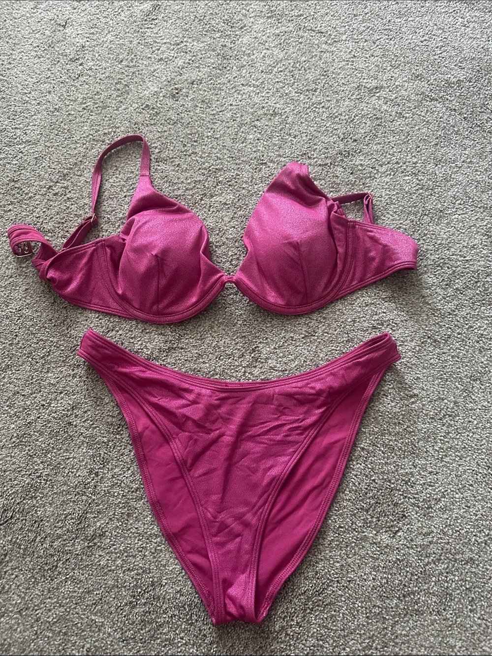 Hollister Hot Pink Molded Cup Bikini Set
